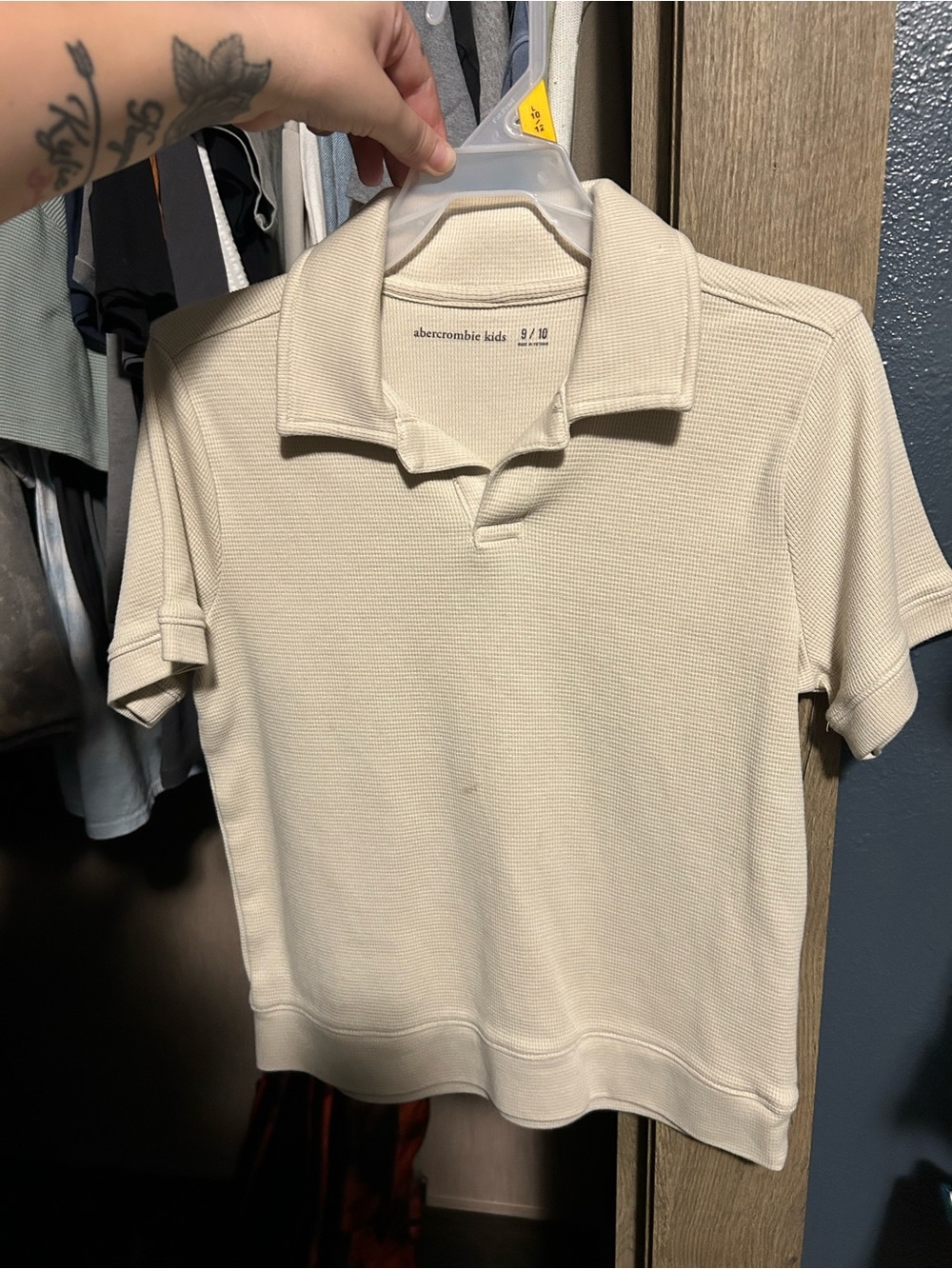 abercrombie kids Cream Short-Sleeve Polo Knit Top